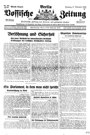 Vossische Zeitung vom 09.11.1926