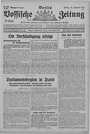 Vossische Zeitung vom 12.11.1926