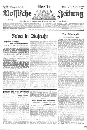 Vossische Zeitung vom 17.11.1926