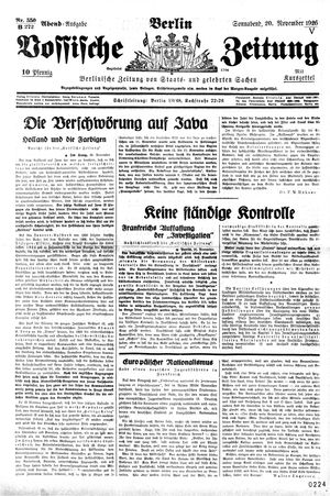 Vossische Zeitung vom 20.11.1926