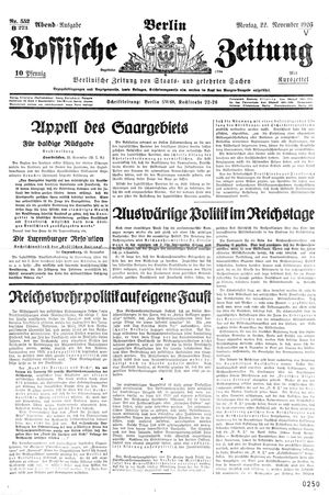Vossische Zeitung vom 22.11.1926