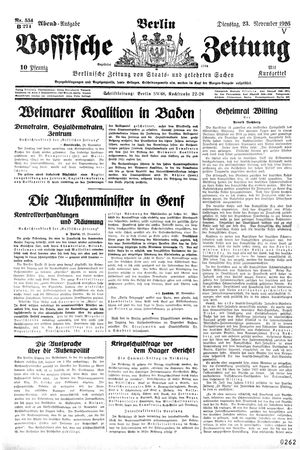 Vossische Zeitung vom 23.11.1926