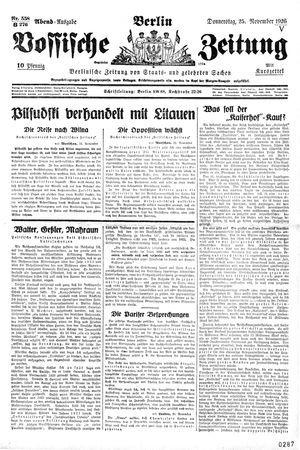 Vossische Zeitung vom 25.11.1926
