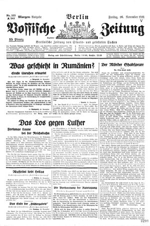 Vossische Zeitung vom 26.11.1926