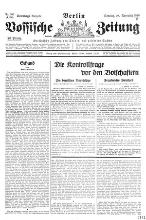 Vossische Zeitung vom 28.11.1926