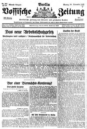 Vossische Zeitung vom 29.11.1926