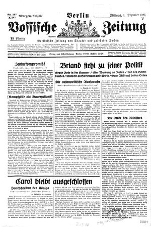 Vossische Zeitung vom 01.12.1926
