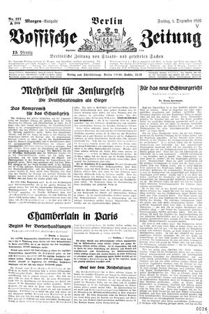 Vossische Zeitung vom 03.12.1926