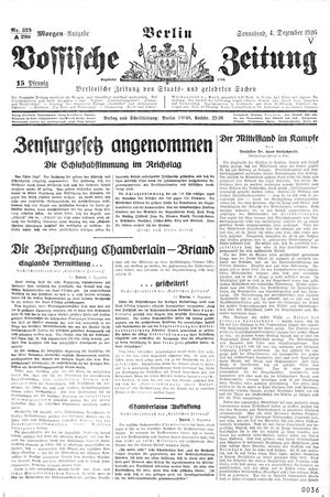 Vossische Zeitung vom 04.12.1926