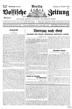 Vossische Zeitung vom 05.12.1926