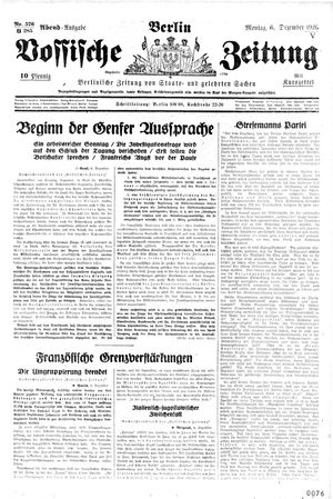 Vossische Zeitung vom 06.12.1926
