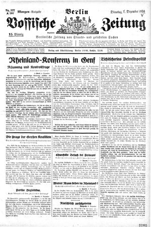 Vossische Zeitung vom 07.12.1926