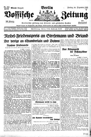 Vossische Zeitung vom 10.12.1926