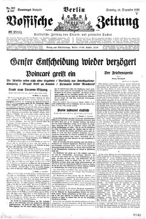 Vossische Zeitung vom 12.12.1926