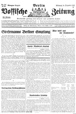 Vossische Zeitung vom 15.12.1926