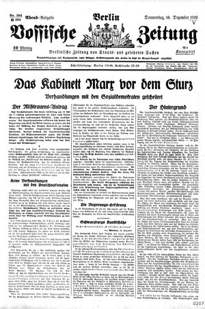 Vossische Zeitung vom 16.12.1926