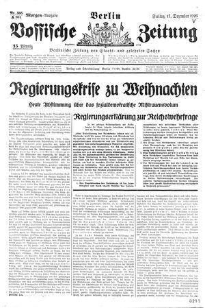 Vossische Zeitung vom 17.12.1926