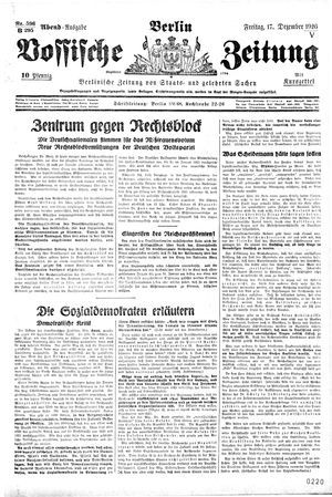 Vossische Zeitung vom 17.12.1926