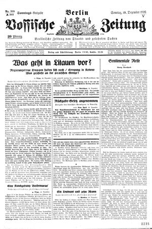 Vossische Zeitung vom 19.12.1926