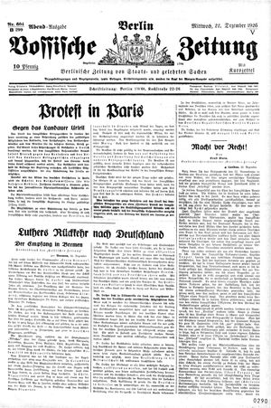Vossische Zeitung vom 22.12.1926