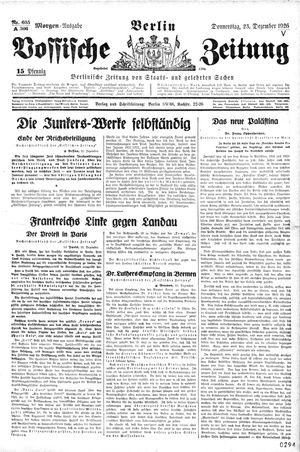Vossische Zeitung vom 23.12.1926