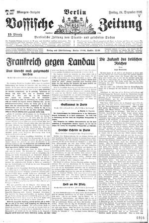 Vossische Zeitung on Dec 24, 1926