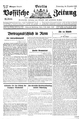Vossische Zeitung on Dec 30, 1926