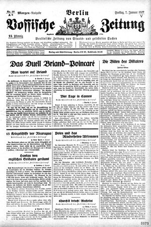 Vossische Zeitung on Jan 7, 1927
