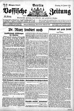 Vossische Zeitung vom 18.01.1927