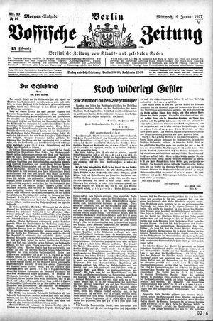 Vossische Zeitung on Jan 19, 1927