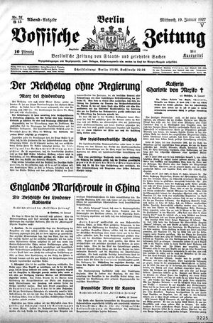 Vossische Zeitung on Jan 19, 1927