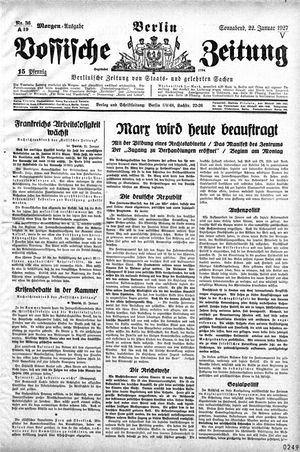 Vossische Zeitung vom 22.01.1927