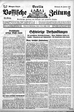 Vossische Zeitung vom 26.01.1927