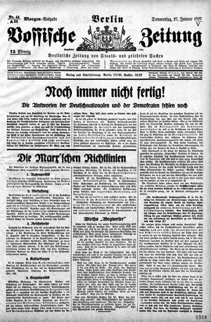 Vossische Zeitung vom 27.01.1927