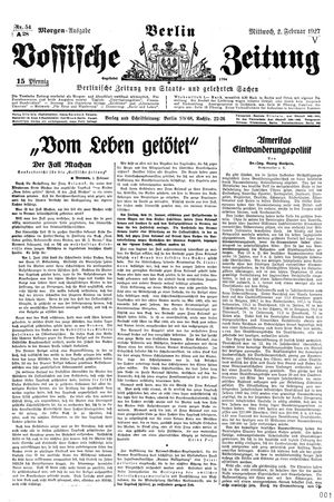 Vossische Zeitung on Feb 2, 1927