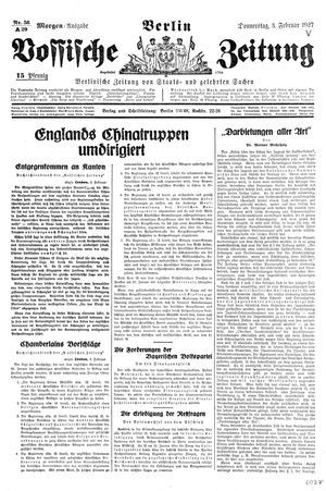 Vossische Zeitung on Feb 3, 1927