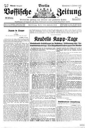 Vossische Zeitung on Feb 5, 1927