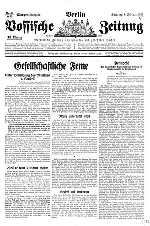 Vossische Zeitung on Feb 8, 1927