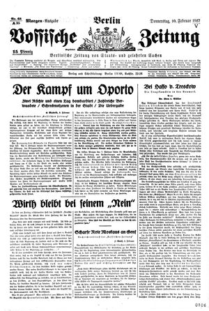 Vossische Zeitung vom 10.02.1927