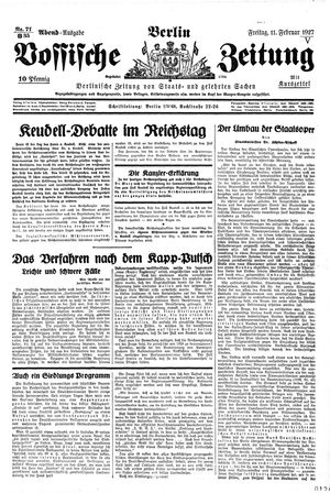 Vossische Zeitung vom 11.02.1927