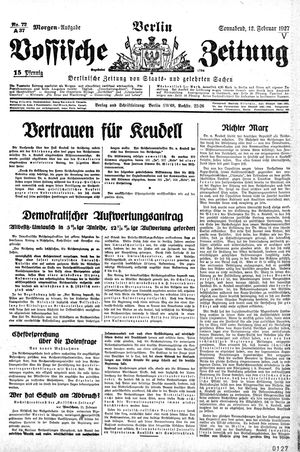 Vossische Zeitung on Feb 12, 1927