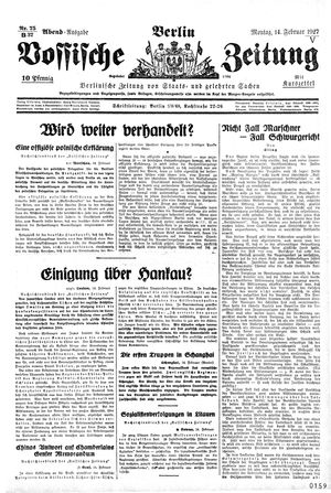 Vossische Zeitung vom 14.02.1927