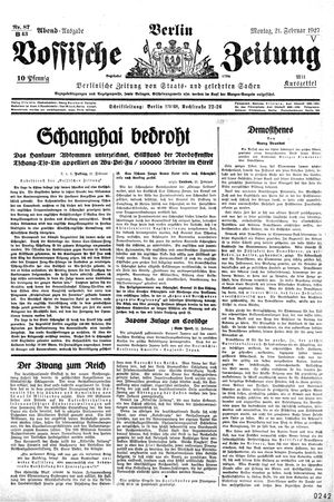 Vossische Zeitung vom 21.02.1927