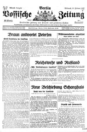 Vossische Zeitung vom 23.02.1927