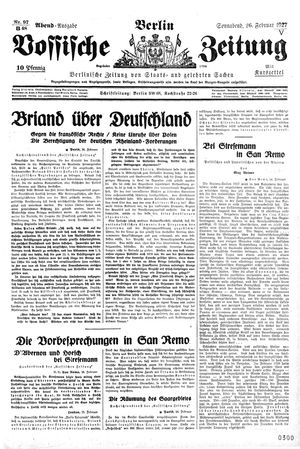 Vossische Zeitung vom 26.02.1927