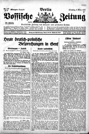 Vossische Zeitung vom 08.03.1927