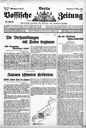 Vossische Zeitung on Mar 9, 1927