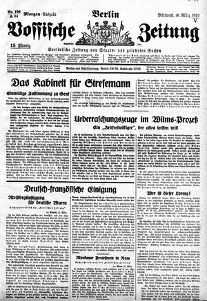 Vossische Zeitung vom 16.03.1927