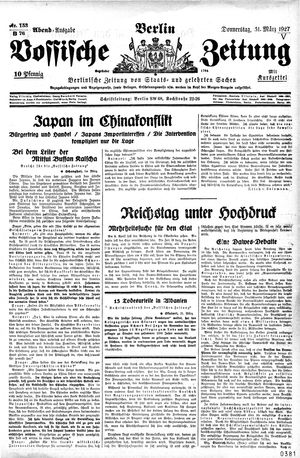 Vossische Zeitung vom 31.03.1927