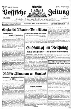 Vossische Zeitung vom 01.04.1927